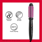 REVLON Silicone Bristle Heated Hair Styling Brush | Fast, Long Lasting Volume for Easy Styling | 1" Barrel for Full Body and Smooth Styles (Black/Pink) (Pack of 3)