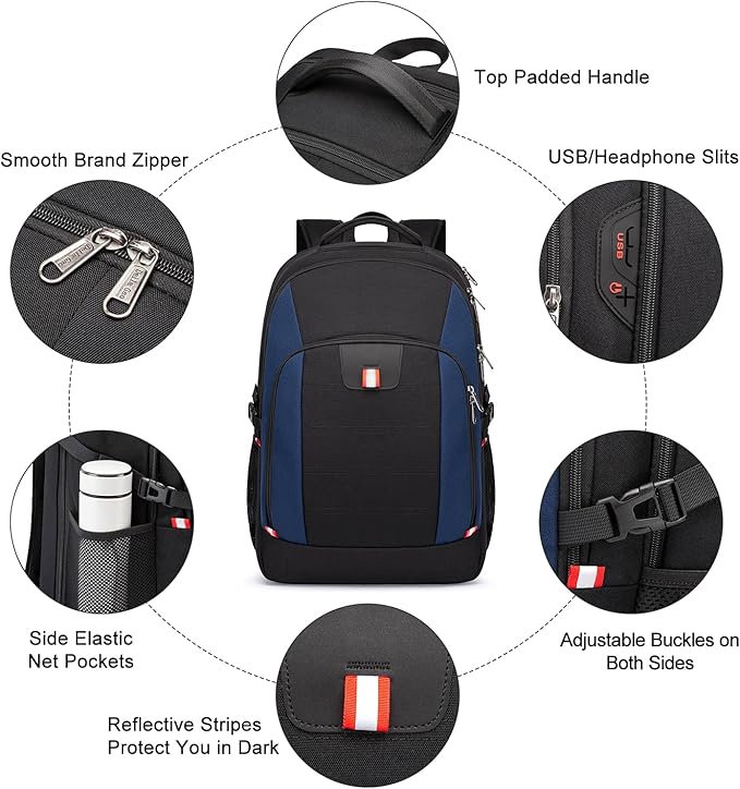 Travel Laptop Backpack, 18.4 inch Extra Large Backpack - Image 4