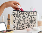 IWXYI Western Gifts Makeup Bag - Western Boots Hat Sunflower Cosmetic Bags, Western Gifts for Women, Cowgirl Gifts