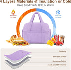 Corduroy Lunch Box Lunch Bag for Women Men, Cute Strawberry Small Insulated - Image 3