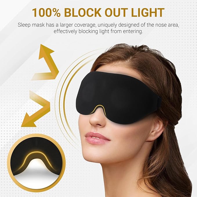 3D Sleep Mask with Travel Storage Bag – Blackout Eye Mask - Image 4