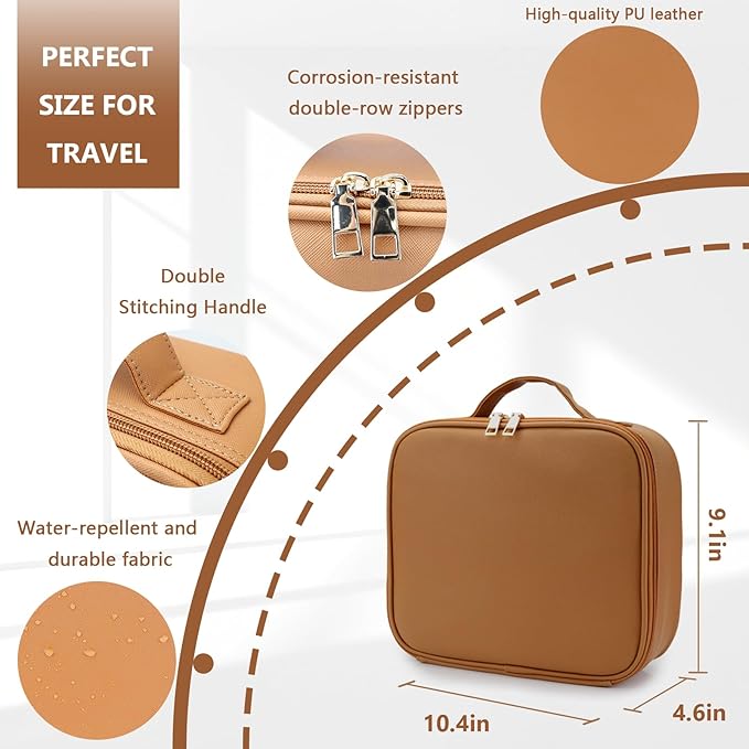 Travel Makeup Bag for Women and Makeup Artists Cosmetic Organizer Large Makeup - Image 3