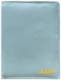 Deluxe Personalized Monogrammed Chambray RFID Leather Passport Wallet (Chambray / Deluxe)