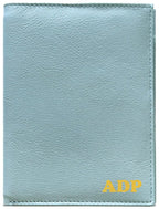 Deluxe Personalized Monogrammed Chambray RFID Leather Passport Wallet (Chambray / Deluxe)