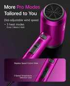 Hair Dryer, CONFU Hair Dryers for Women, 21000PRM Professional Hairdryer, Portable Lightweight Fast Drying Negative Ionic Blow Dryer, Hair Dryers with Diffuser for Home Travel
