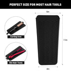 ZAXOP 2 Pack Heat Resistant Silicone Mat Pouch for Flat Iron, Curling Iron,Hair Straightener,Hair Curling Wands,Hot Hair Tools (Black&Black)