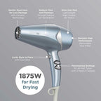INFINITIPRO by CONAIR Hair Dryer with Diffuser, Quick Style & Shine Blow Dryer, Frizz-Free Hair, Blue (Pack of 4)