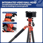 Fotopro Carbon Fiber Tripod 2.3lbs Ultralight 62 Inch Portable Travel Video - Image 4
