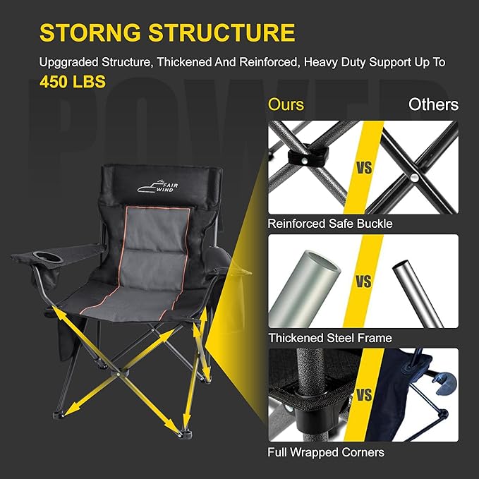 FAIR WIND Oversized Padded Camping Chair - Image 7