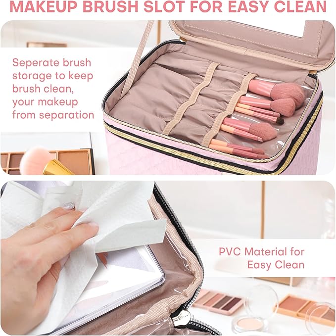 Double Layer Travel Makeup Bag Women, Cosmetic Organizer Case, Travel - Image 6