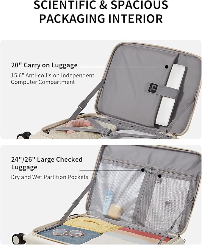 aji Expandable Top Open Luggage Sets 2 Piece - Image 5