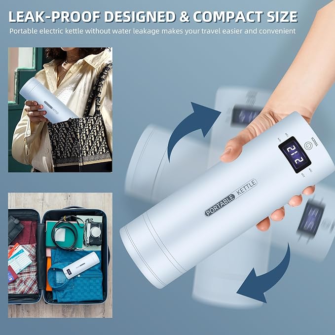 Travel Electric Kettle Portable Small Mini Tea Coffee Kettle Water Boiler - Image 2