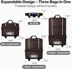 mixi Travel Bag with Wheels Expandable Foldable Luggage Bag Collapsible Rolling - Image 2