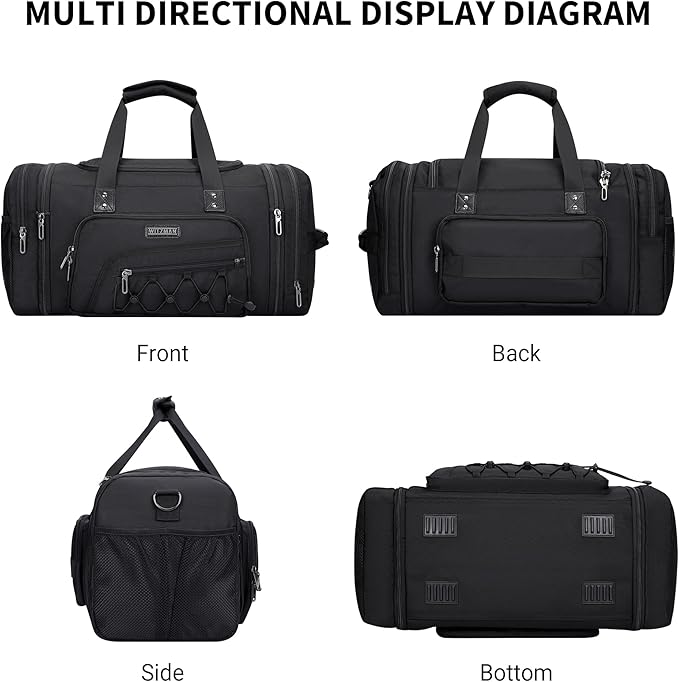 WITZMAN Duffle Bag for Men Nylon Large Gym Weekender Bag - Image 9