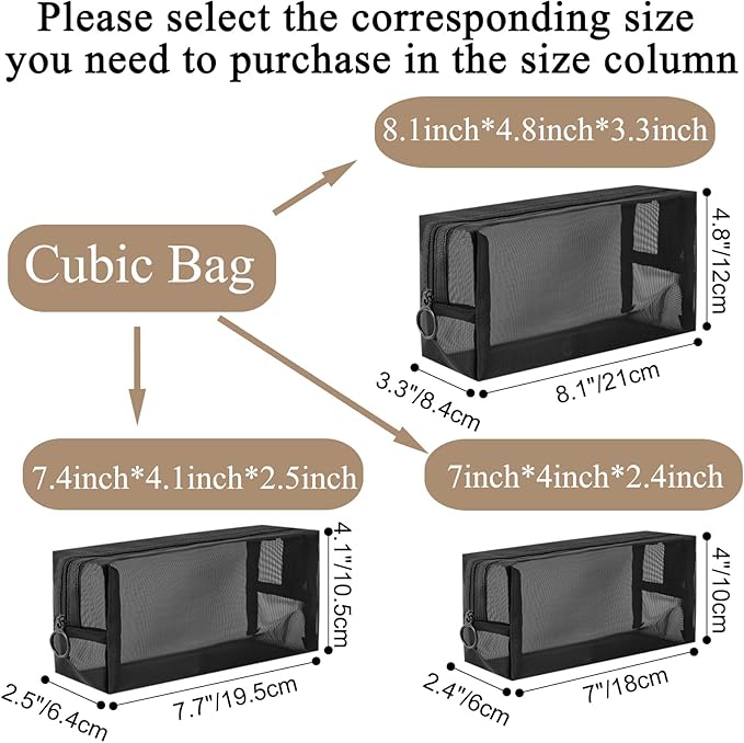 20 Pieces Mesh pouch, Mesh Makeup Bag Portable Makeup Pouch Travel Toiletry Bag - Image 2