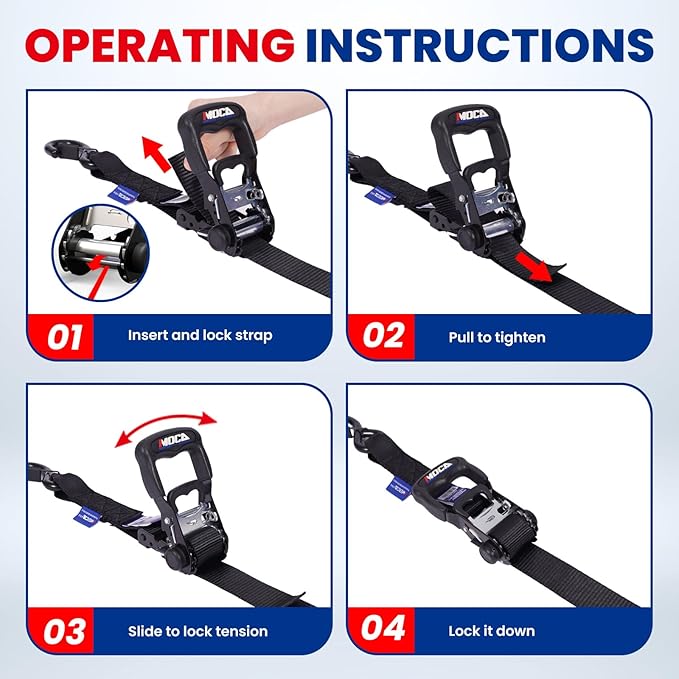 MOCA Heavy Duty Ratchet Tie Down Straps - Image 8
