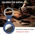 RFUNGUANGO Airtags Holder Keychain Keyring, 4 Pack Leather Case Cover - Image 3