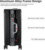 feilario 24in Aluminium Frame PC Hard Shell Spinner Wheels Luggage, Built-In - Image 2