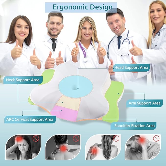 DONAMA Cervical Pillow for Neck and Shoulder, Contour Memory Foam Pillow - Image 2