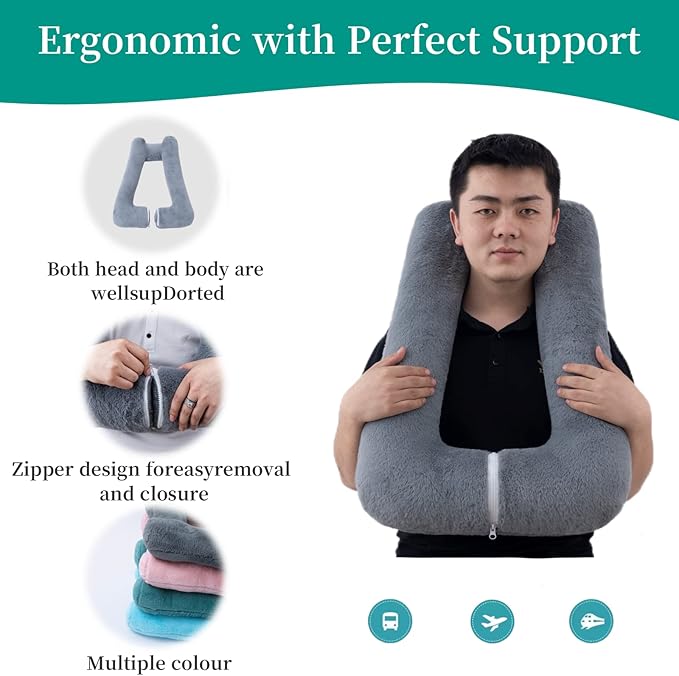 Travel Pillow Upgraded Version of Aircraft Travel Neck Pillow - Image 4