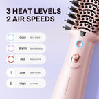Wavytalk Dual Voltage Hair Dryer Brush for Europe and International Travel, 110V-240V Mini Jet Brush, Ionic Hair Dryer Brush Reduces Damage, Anti-Frizz Straight Hair, Curls and Blowouts, Volumizing