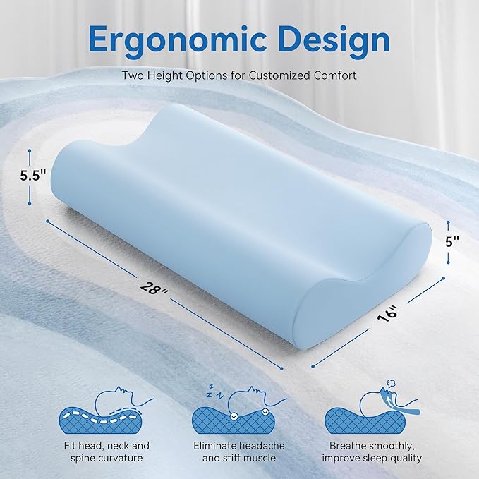 AM AEROMAX Queen Size Soft Contour Memory Foam Pillow, Cervical Pillow - Image 3