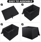 Large 22 Quart Linen Fabric Foldable Storage Bin Cube Organizer Basket - Image 5
