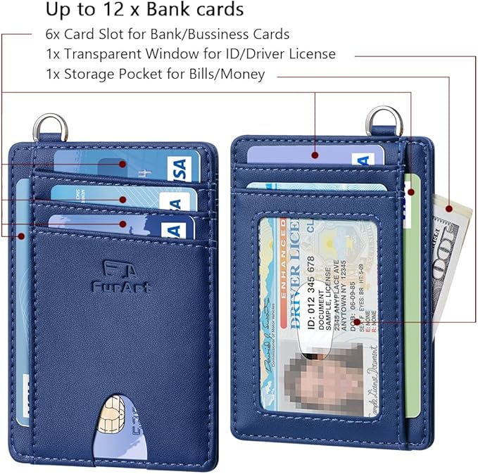 FurArt Slim Minimalist Wallet, Front Pocket Wallets, RFID Blocking, Credit Card - Image 6