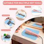 Large Silicone Heat Resistant Mat, Portable Travel Hot Hair Tools Holder Pad for Curling Iron, Flat Iron, Hair Straightener and Other Styling Tools(12.0" x 9.0")
