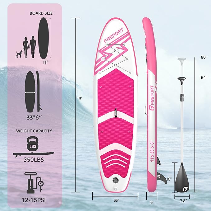 FBSPORT 11' Premium Stand Up Paddle Board, Yoga Board - Image 2