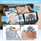 10 Pack TSA Approved Toiletry Bag, Quart Size PEVA Leakproof Makeup Cosmetic Bag - Image 5