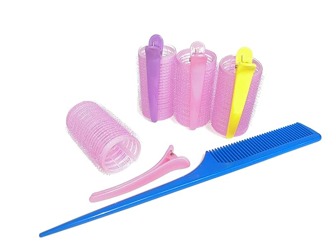 Kamay's Hair Rollers Curlers Rollers With 12 Duckbill Sectioning Clips 1 Comb Used for Hair Styling Self Grip Rollers(12PCS 30mm/1.2")
