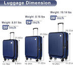 Luggage Sets 3 Piece, ABS Lightweight 20in/24in/28in Luggage, Expandable Carry - Image 7