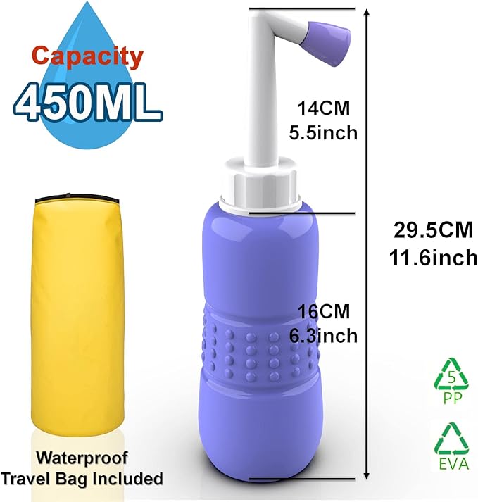 2PCS-Pack Portable Bidet for Toilet - 450ml Travel Bidet - 15oz Handheld - Image 2