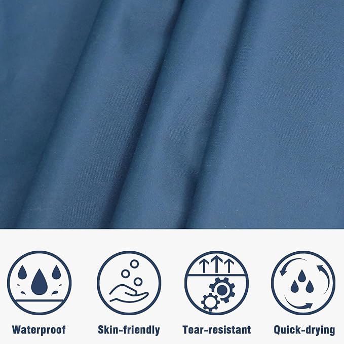ANYOO Waterproof Rain Poncho Lightweight Reusable Hiking Hooded Coat Jacket - Image 5