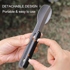 3-in-1 Camping Utensils, Portable Stainless Steel Spoon, Fork and Knife Combo - Image 2