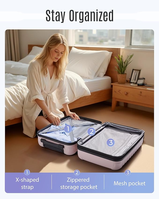 LIGHT FLIGHT Luggage Sets, 3 Piece Durable Suitcase Set - Image 9