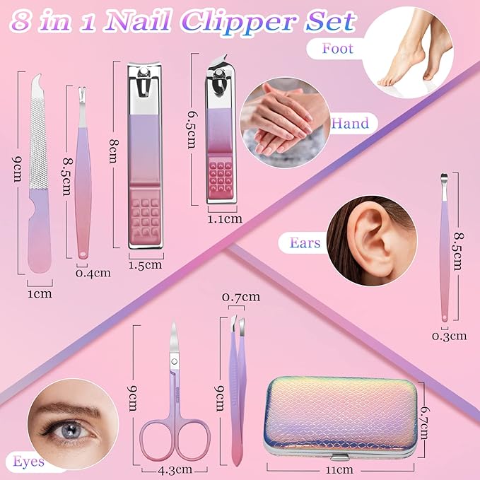 Aceoce Manicure Set Women Nail Clippers Professional Manicure Pedicure Kit - Image 3
