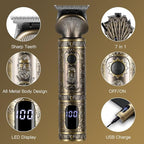 Beard Trimmer Kit Professional Hair Clipper Zero Gapped T-Blade Electric Shaver Razor Nose Body Trimmer for Men Cordless Grooming Kit 7 in 1
