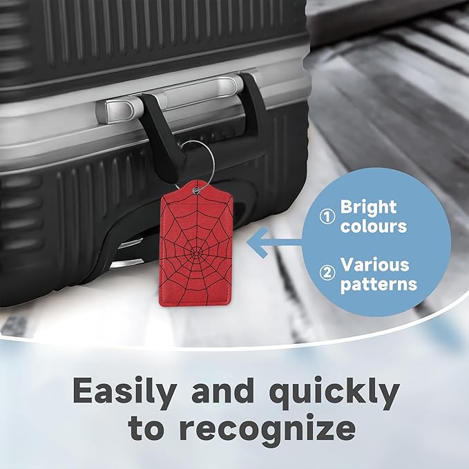 Halloween Red Spider Web Luggage Tags, 2 Pack Travel Cruise Tags - Image 4