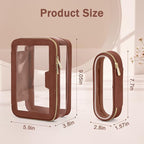 Travel Clear Makeup Bag with Makeup Brush Bag, Leather Makeup Case Toiletry Bag - Image 6
