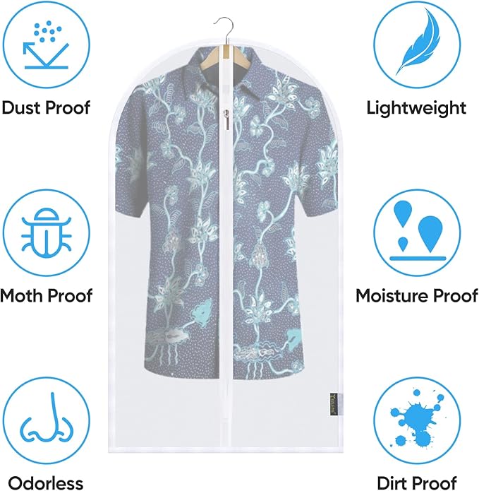 BALEINE 60'' Translucent Garment Bags, 6 Packs PEVA Dress Bag - Image 3