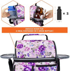 opux Lunch Bag Women Insulated, Adult Lunch Box Cooler, Flower Lunch Box - Image 7
