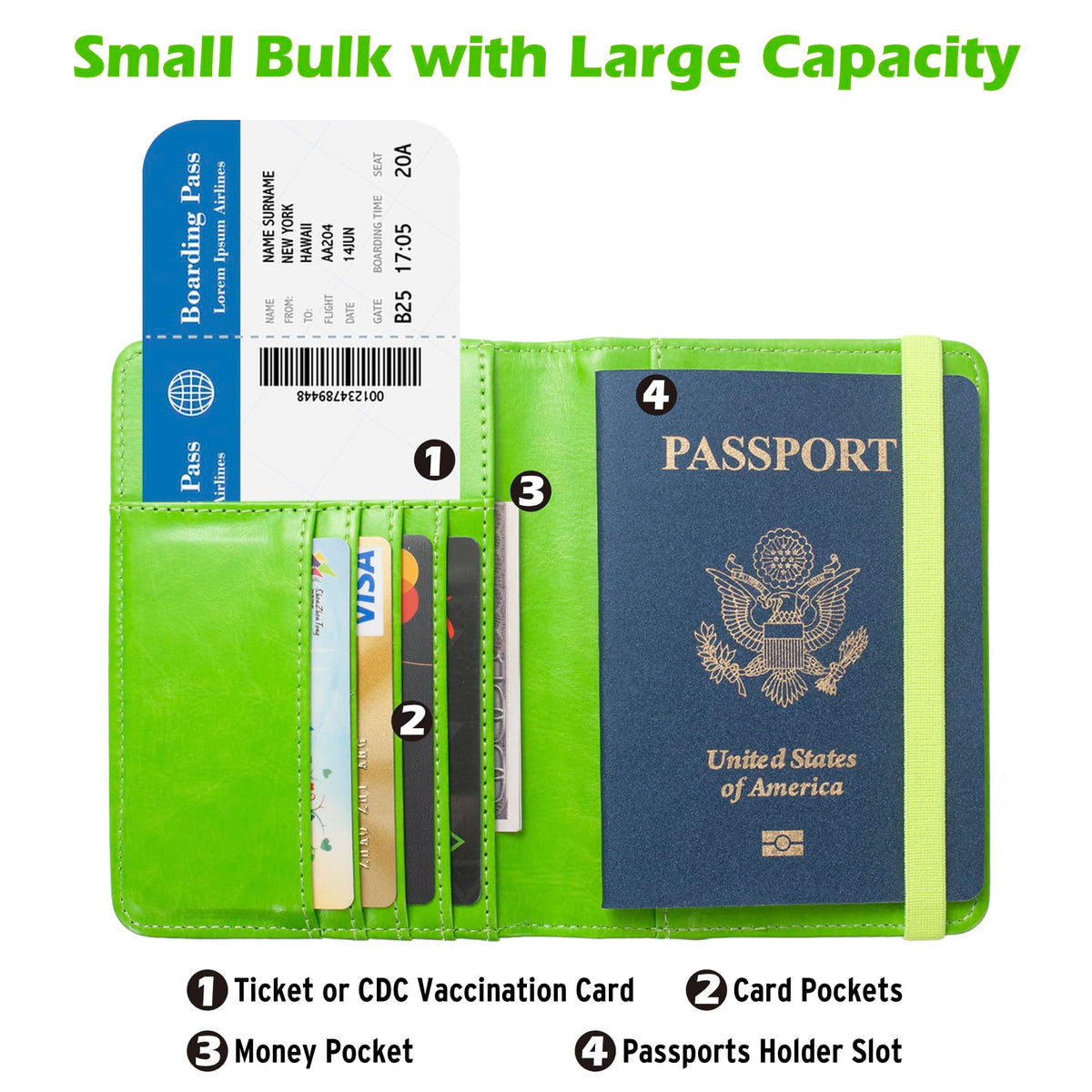 RFID Passport Holder for Travel Men (Green)