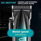 VGR 270 Hair Clippers for Men Professional, Low Noise Cordless High Speed 9000 RPM Fresh Fade Ceramic Blade Barber Clippers, Hair Cutting Kit with 6 Guide Combs, USB Charging Base, LED Display