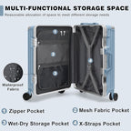 AnyZip Luggage Sets 2 Piece Aluminum Frame Carry On and Checked Suitcase PC ABS - Image 5