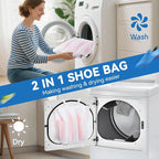2-in-1 Shoe Dry Bag for Sneaker Dry & Wash, Dual-zone Mesh Sneaker Dryer Bag - Image 2