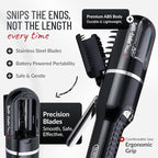 Split-Ender Mini 2 – Original Cordless Split End Hair Trimmer for Dry, Damaged, Brittle, Curly, Frizzy, or Straight Hair – Rechargeable Hair Clipper, Home Styling Tool for Split Ends (Black)