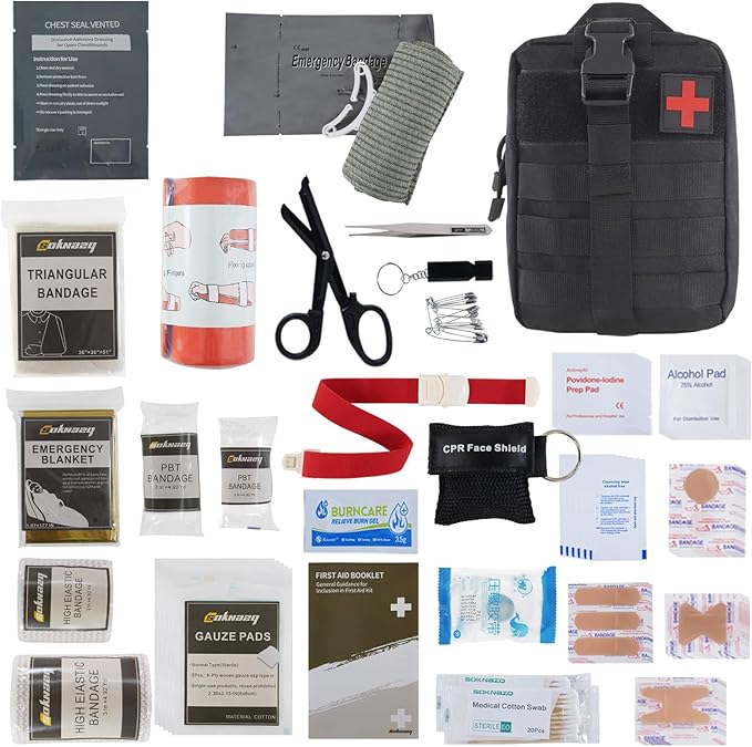 IFAK Trauma Kit, Molle Pouch Emergency Survival Kit, 6” Israeli Straps by Unknown