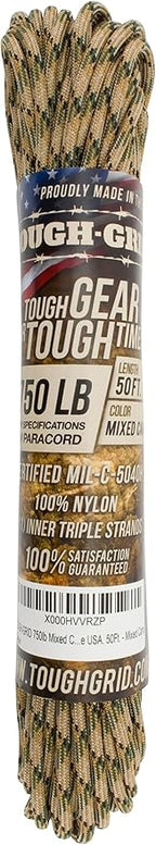 TOUGH-GRID 750 Paracord Rope Nylon Parachute Cord, Made in USA Survival Kit - Image 3